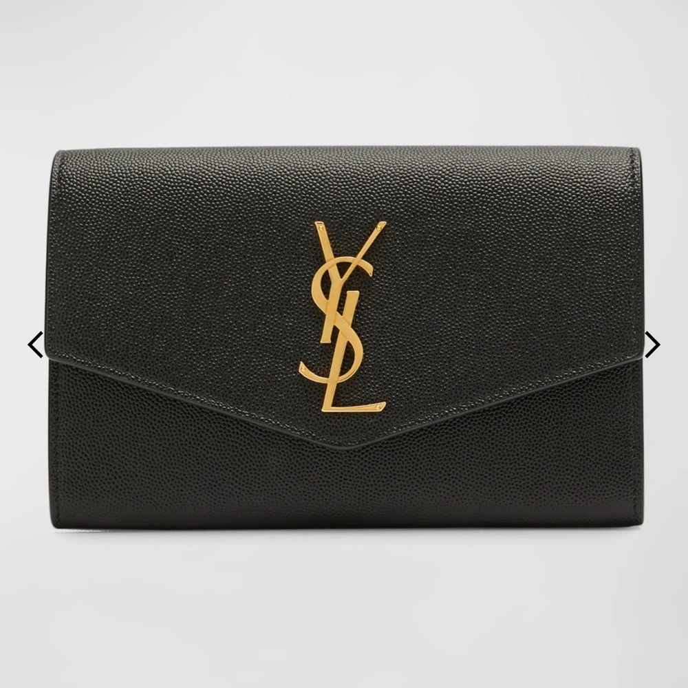 Uptown YSL Monogram Grain de Poudre Wallet on Chain w/ Card Case
